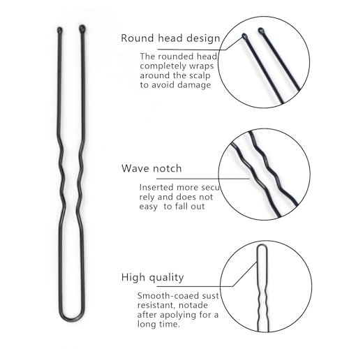 120 alfinetes de cabelo em forma de U, alfinetes de cabelo para mulheres, grampos de cabelo para coq
