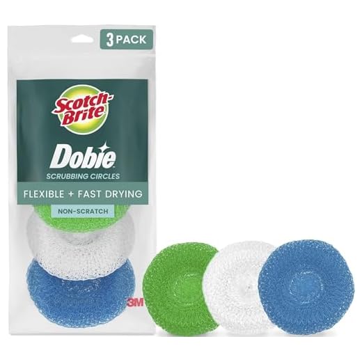 Scotch-Brite Non-Scratch Plastic Scrubbing Pads, Cleans Dishes Without Scratching, 3 Scrubbing Pads