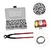 FELTECHELECTR 130pcs Stainless Steel Hose Clamp Set Heavy Duty Pliers Single Ear Hose Clamps for Home Automotive and Industrial Use