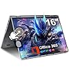 jumper 16 inch Convertible Laptop, 2 in 1 Laptop Computer with IPS FHD 360 Degree Touchscreen, 16GB DDR4 640GB Storage, Fingerprint Reader, WiFi 6, 53.2WH, Backlit Keyboard, Type-C, 1 Year Office 365