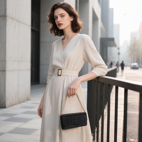 Image of UBAYMAX Clutch Purses for Women Formal, Pleated Satin Evening Bag Purse Handbags Evening Clutch for Prom Party Wedding