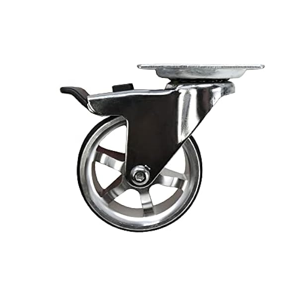 Headbourne 8295E Shepherd Hardware 8295-Ruedas mecanizado de 3 pulgadas, Paquete de 4, Aluminio Pulido