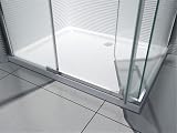 Glaszentrum Hagen - Hephaistos - 100x90x195cm - L-Kształt - Kabina prysznicowa - 8mm - Szkło hartowane - Szkło matowe (satyna) - z brodzikiem i syfonem