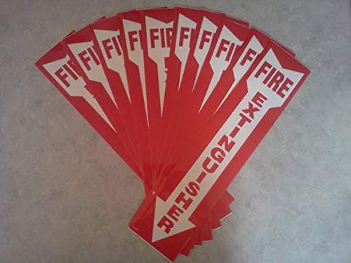 BigDavesYardSale 710822944429 Fire Extinguisher Signs with Down Arrow44; Self Adhesive Vinyl44; 4 x 18 in. - Pack of 10