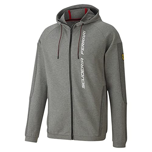 Formula 1 Scuderia Ferrari Men's Race Hooded Sweat Jacket, Medium Gray Heather, S