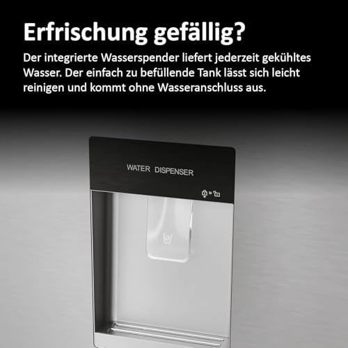 Bild 5 - Haier Side-by-Side Kühl Gefrierkombination, HSR5918DWMP, freistehend, No Frost I 177,5 x 90,8 x 65,9cm I Side by Side Kühlschrank mit Wassertank, ohne Wasseranschluss I Kühlschrank Side by Side, 521 L