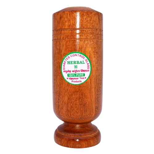 Image of Vijaysar Wooden Tumbler Glass : Ayurvedic Solution for Diabetes, Joint Pains, and Blood Sugar Control | Promotes Good Blood Circulation | No Side Effects | Pack of 1