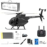 Goekhyrani F119S MD500 Little Bird RC Helicopter with GPS, 1/16 Scale 9CH Military Helicopter Aircraft, Optical Flow, Adjustable Throttle, 6G/3D & Openable Cockpit for Hobbyists (Black 1 Battery)