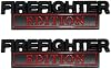 2 Piezas Emblema de Logo Edición Bombero de Metal para Camioneta Auto Pickup Insignias Exteriores Calcomanías 3D (Negro/Rojo) 2