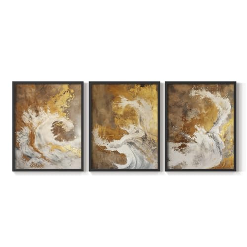 Renditions Gallery Set of 3 Peel & Stick Framed Prints, Illustrations Wall Art, Artistic Greek Traditions Wall Decor, Re-Stickable - Ready to Hang - 16"x20" - Black Frame LT597