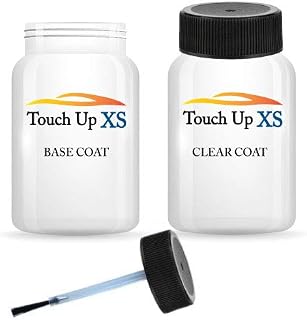 TouchupXS-for Jeep Compass PW3 White 1oz Basecoat and Clearcoat with E-Z Dabber