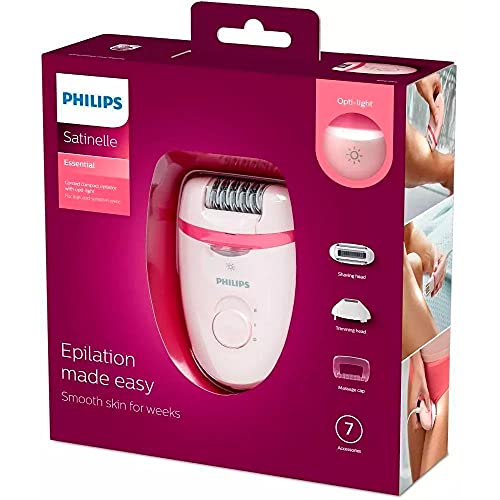 Depilador Elétrico Philips Satinelle Essential BRE285/00 2 velocidades com 7 acessórios Bivolt