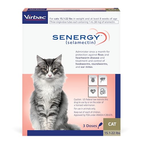 SENERGYÂ® (selamectin) for Cats 15.1-22 lbs, 3 Pack