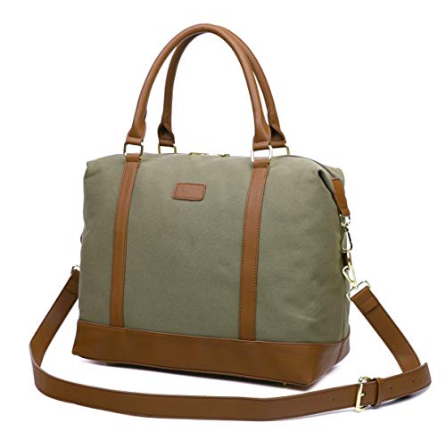 Ulgoo Carry On Duffel Tote Bag Travel Overnight Shoulder Bag In Trolley Handle (Army Green) #TOP2