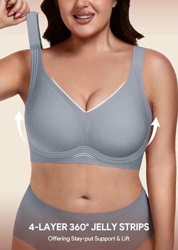 Image of HBselect Jelly Bras for Women No Underwire Plus Size Wireless Seamless Bras