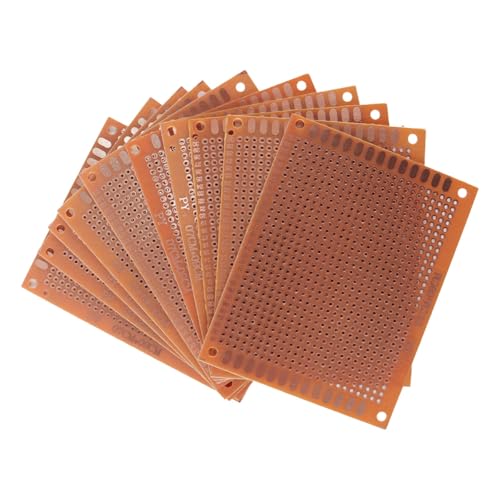 Orivin 10 Stück 7 x 9 cm Bakelit DIY Prototypenplatine, doppelseitige Leiterplatte, vorverzinnte Löcher zum Löten elektronischer Projekte, Bildung