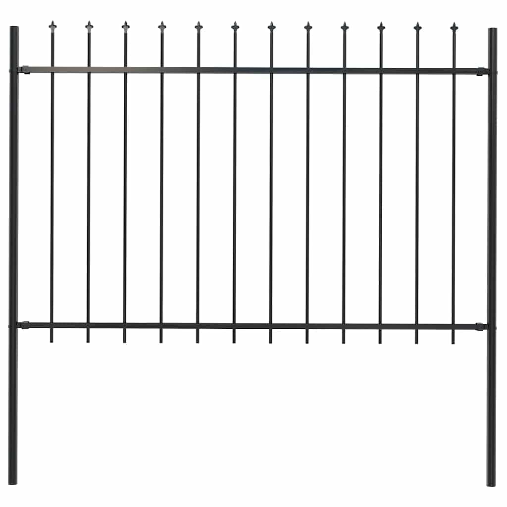 B&Q -  Garden Fence With Spear Top Steel 1.7X1.2 M Black