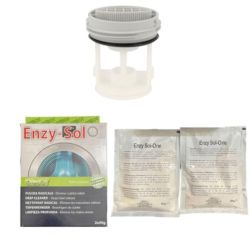 Jcspares® - Filtro Filacci Tappo Scarico + Kit Pulizia Muffa Calcare Grassi Per Lavatrice Compatibile Con Whirlpool | Compatibile Con Ariston Per Mode