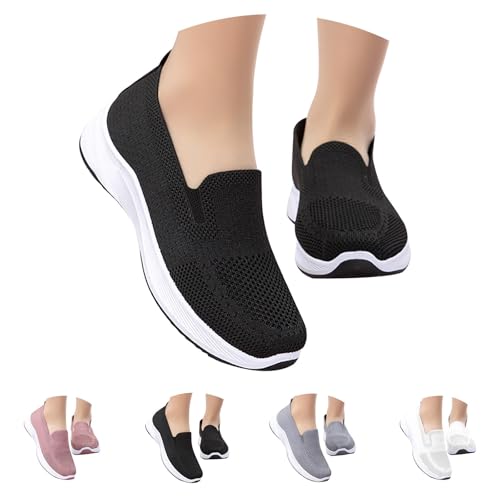 Women's Orthopedic Shoes Gym Soft Sole Slip-On Sneakers Tennis Athletic Sneaker Mesh Breathable Walking Mules Arch Support4