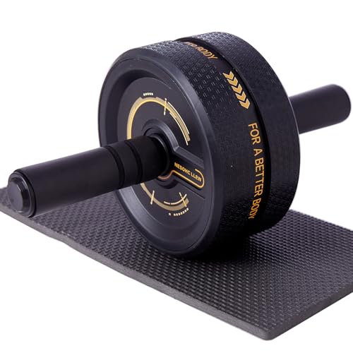 NESOHC-LLEW Upgraded Ab Roller Wheel. Abdominal Training Roller for Men/Women, Abdominal Wheels Widened to 3.4 \", Rubber Tread of The Abdominal Wheel Upgraded, Max Weight 490 lbs