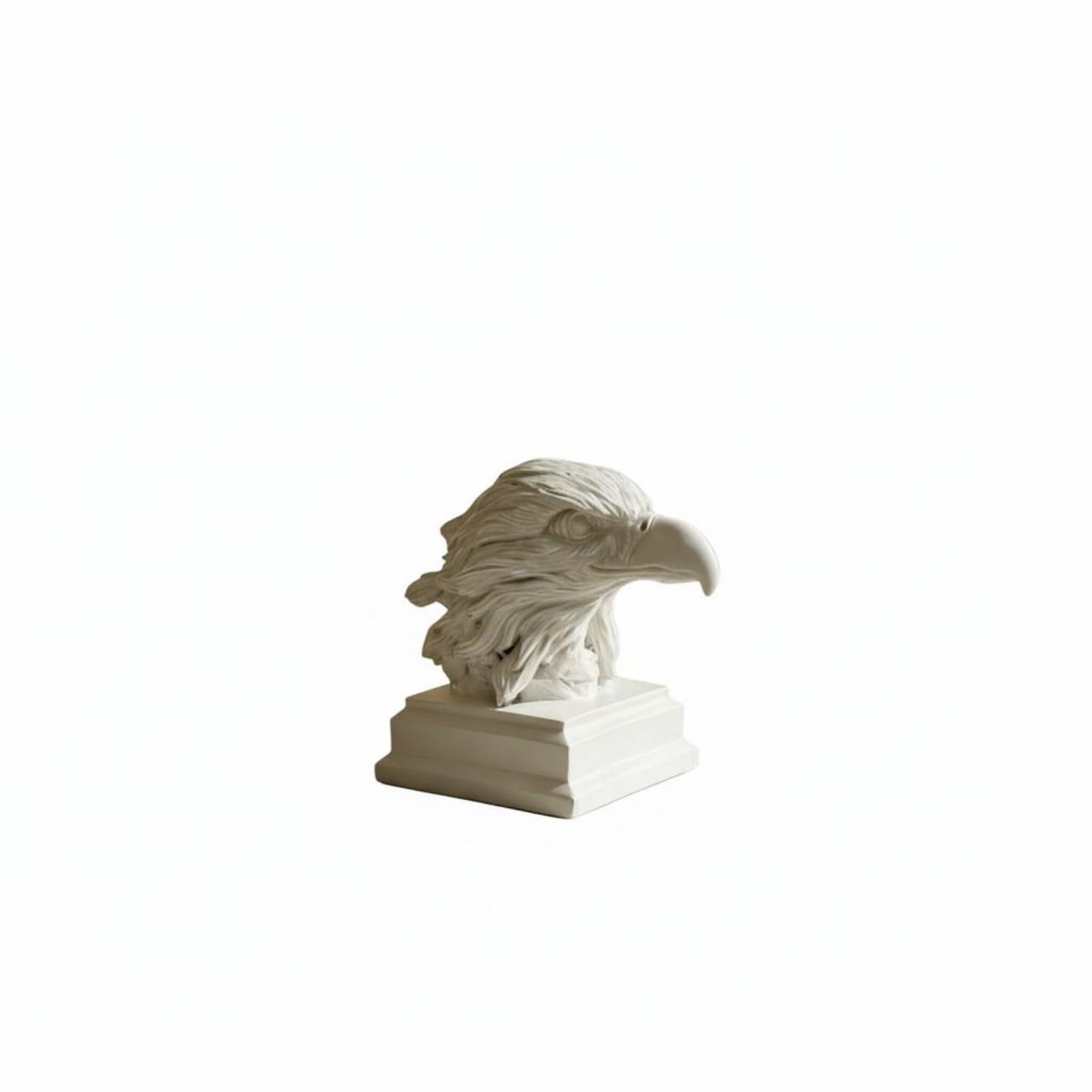 Sculpture tête oiseau contemporaine en résine blanche pour collection d'art