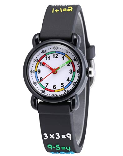 Image of Jewtme Cute Toddler Children Kids Watches Ages 3-8 Analog Time Teacher 3D Silicone Band Cartoon Watch for Little Girls Boys