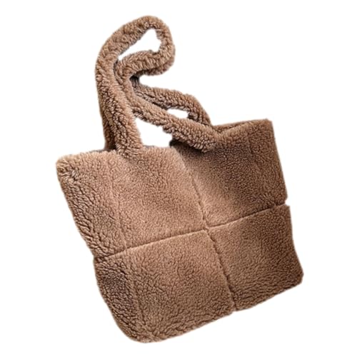 Sac fourre-tout en peluche mignon pour femme avec bandoulière confortable