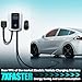 Level 2 EV Charger 48Amp, 16.5ft Cable, EVSE w/ J1772 Connector, NEMA 14-50 Plug, WiFi Enabled, Smart Display, RFID Card Electric Car Charger