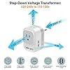 Voltage Converter US to Europe with 2 USB A & 2 USB C Ports Fast Charging, 220V to 110V Converter for European Travel Power Converter Adapter Combo for Germany France Italy Spain (White) #3