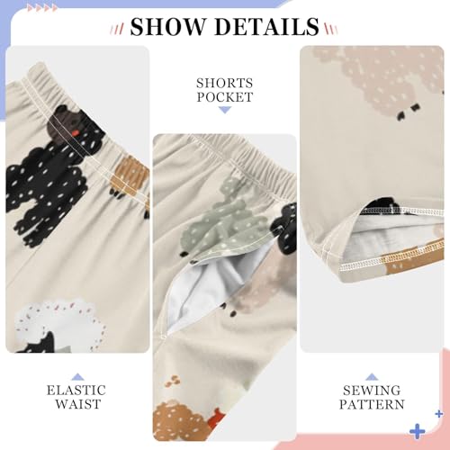 ZZXXB Cartoon Poodle Boys Long Pants Soft Trousers Elastic Waist Kids Lounge Bottoms with Pockets S-XL4