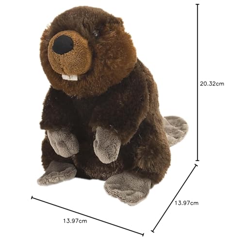 Wild Republic 10845 Plüsch Biber, Cuddlekins Kuscheltier, Plüschtier, 20cm
