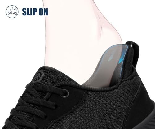 Image of LARNMERN Slip On Steel Toe Shoes Men Work Safety Barefoot Skate Sneakers