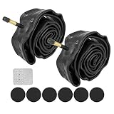 [Paquete Incluye] 2 x Tubo interior de bicicleta, 1 x Raspador de limpieza de metal, 6 x Parches redondos
