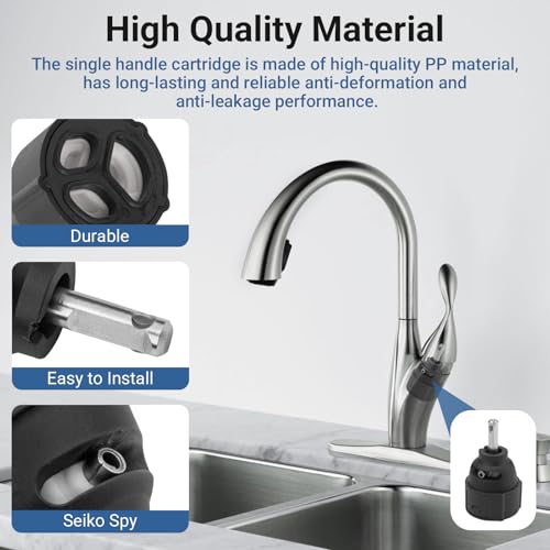 1255 Kitchen Faucet Cartridge, Faucet Replacement Parts Compatible with Moen Single Handle Kitchen Faucets, with Leak-Proof Design