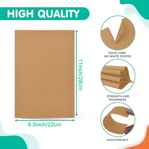 30 folhas de papelão marrom Kraft 21 x 28 cm de espessura, papel de impressora marrom liso para conv
