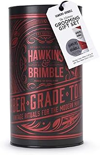Hawkins & Brimble Premium Grooming Gift Set - Shave Cream & Aftershave Balm | Good Lather and Post Shave Moisturiser (Red)