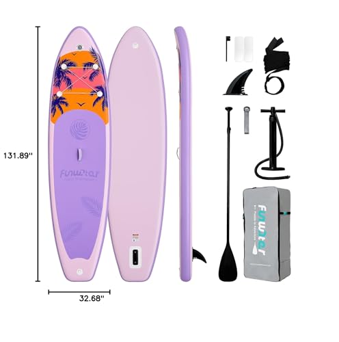 Image of FunWater 11' /10'6 inch Inflatable Stand Up Paddle Board with Premium SUP Paddleboard Accessories, Wide Stable Anti-Slip EVA Deck,Paddle Boards for Adults & Youth of All Skill Levels