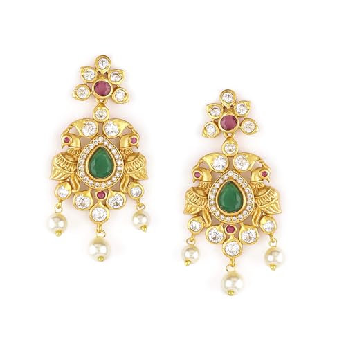 See full amazon price history chart for Rubans 22K Gold Plated Ruby & Emerald Cubic Zirconia Studded Pearl Drop Peacock & Flower Detail Traditional Earrings for Women & Girls, Ideal for any Festive & Special Occasions Rubans 22K Gold Plated Ruby & Emerald Cubic Zirconia Studded Pearl Drop Peacock & Flower Detail Traditional Earrings for Women & Girls, Ideal for any Festive & Special Occasions (B0D6RGPWSP) Amazon Price History, Amazon Price Tracker
