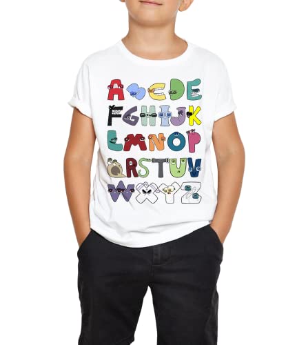 Camiseta Alphabet Lore Alfabeto Completo (10, Branca)