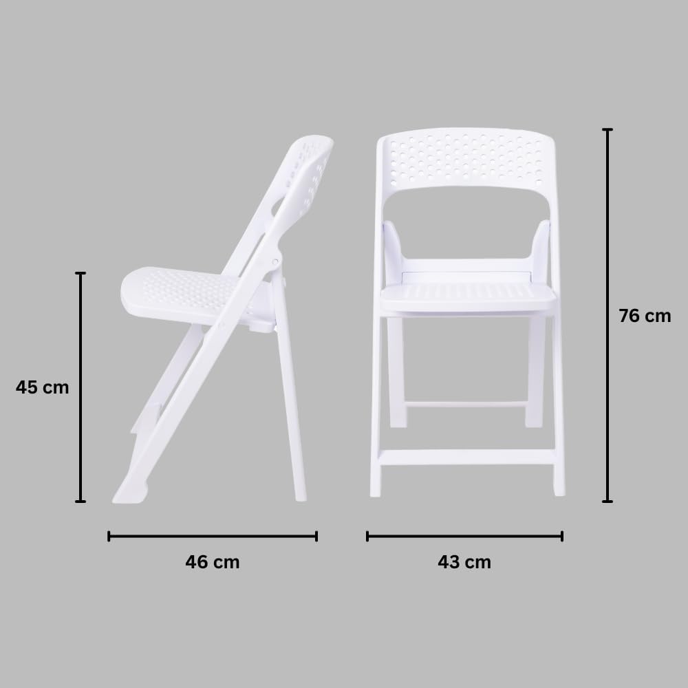 Italica Phoenix Folding Chair/Space Saving Chairs/Folding Chair For Balcony, Garden, Patio/Indoor & Outdoor/Sturdy & Durable Chair For Comfortable Seating (Snow White, Set Of 1 Chairs, Bn) - Plastic 2 41OLdyNIcQL. SL1000