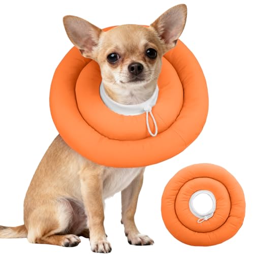 Image of IDOMIK Dog Recovery Collar, Waterproof Soft Dog Cone After Surgery, Comfy Protective Elizabethan Collar Alternative for Dogs Cats, Adjustable Pet Neck Donut Cone Anti-Licking Biting Wounds