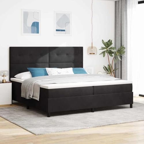 Genérico Cama Tipo Box Spring con colchón Negro 200 x 200 cm Tercio,Mobiliario,Camas y Accesorios,Camas y somieres,Negro,3339856