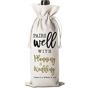 Eilcoly Wedding Gifts Wine Bag, Pairs Well With Planning A Wedding Mr and Mrs Wedding Gifts for Couple, Engagement Gift…