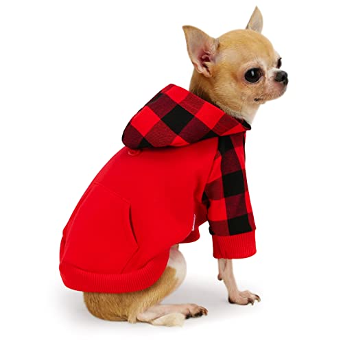 𝐍𝐄𝐖 𝐀𝐑𝐑𝐈𝐕𝐀𝐋 Frienperro Dog Clothes For Small Dogs Girl Boy, 100% Cotton Buffalo Plaid Small Dog Hoodie, Chihuahua Clothes Pet Cat Winter Warm Sweatshirt Sweater, Teacup Yorkie Puppy Coat #TOP7