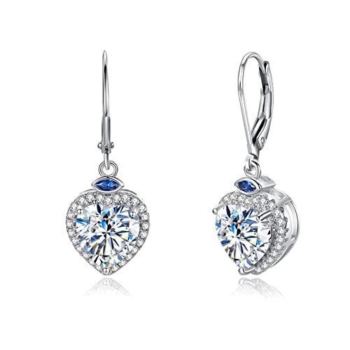 Boucles d'oreilles moissanite hypoallergéniques avec fermoir levier dos sécurisé