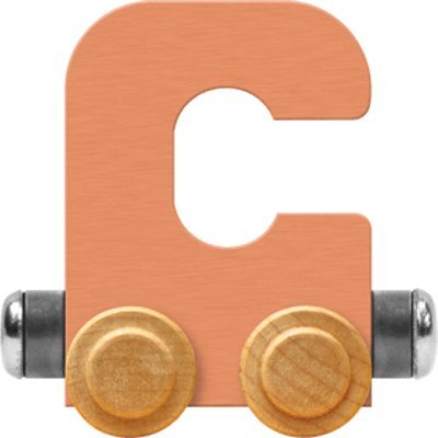 Maple Landmark NameTrain Pastel Letter Car C - Made in USA (Orange)
