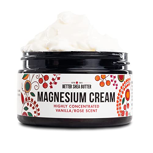 Magnesium Good Night Cream | Relieves Muscle Tension And Leg Cramps | Night Lotion Safe For Pregnancy, Kids And Babies | Organic And Natural Ingredients| Vegan, Us Made | (Vanilla Rose) #TOP1