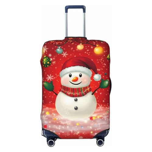 Galaxy Snowflake Snowman Luggage covers for Suitcase Bell Snow Travel Suitcase Protector Anti Scratch Suitcase Cover Fit 25-28 inch