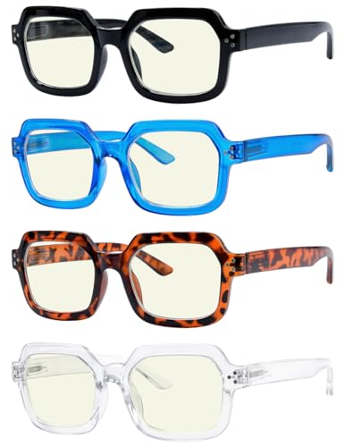 Image of Eyekepper 4-pack Reading Glasses Blue Light Blocking Square Computer Readers Women