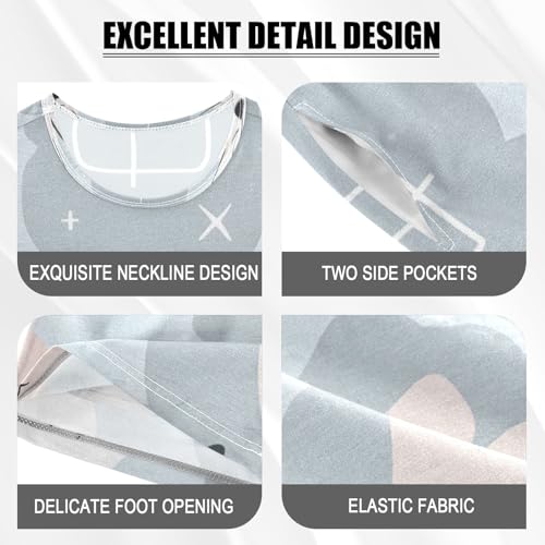 Summer Pajama Set Pink White Rabbit, Short Sleeve Sleepwear Nightwear4